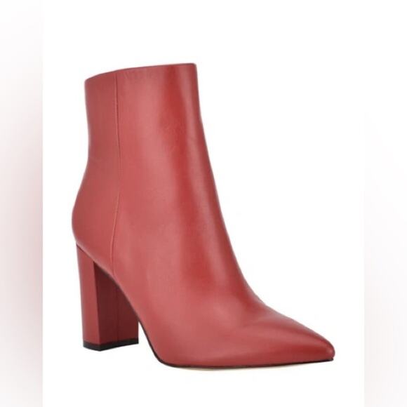 Marc Fisher Ulani Red Leather Booties - Picture 1 of 8